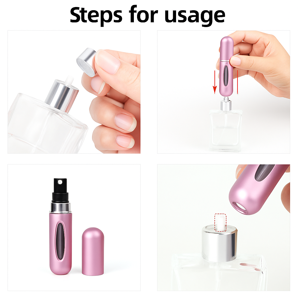 Mini Perfume Refill Spray Bottle for Travel and On-the-Go Fragrance Application 